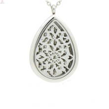 Magnetic stainless steel Water Drop pendant locket, solid perfume filigree cage locket pendants